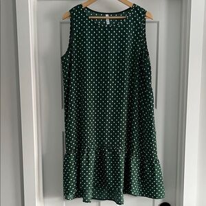 Green Polka Dot Sleeveless Dress - 146